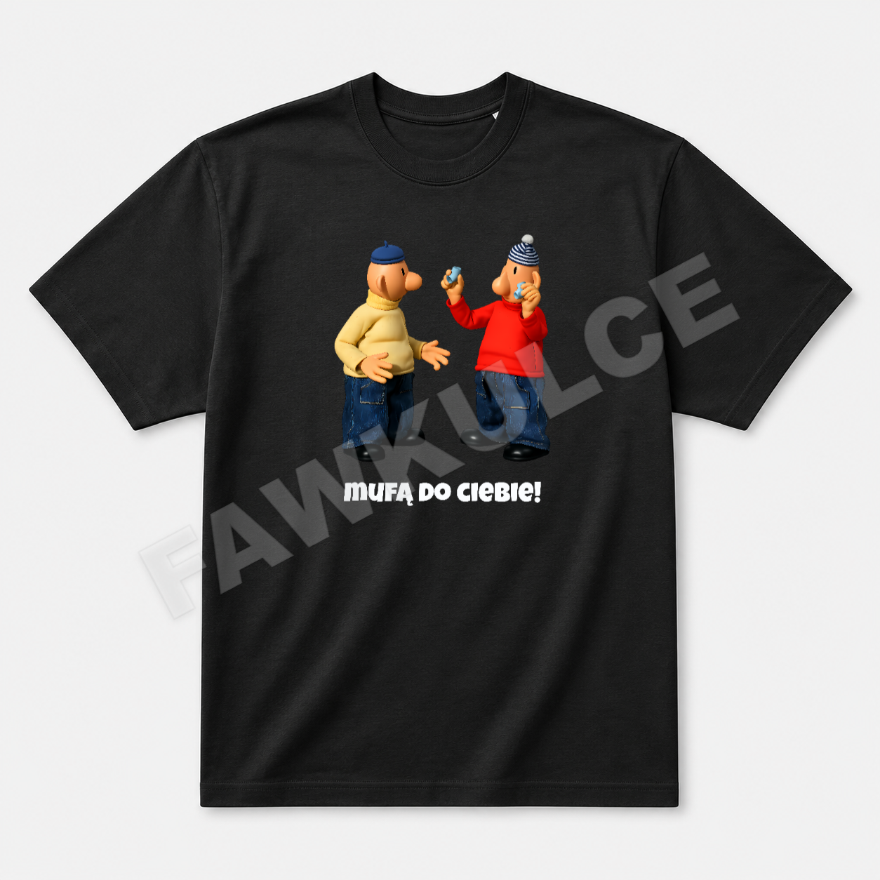 Mufa do ciebie! – Koszulka oversize – Czarny – przód